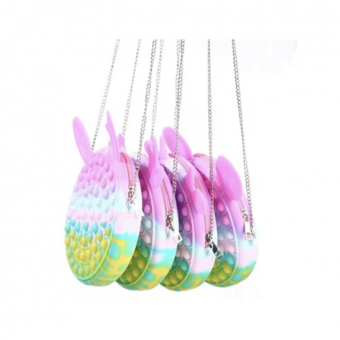 Gentuta cu lant auriu si fermoar Pop It Macaroons, Mickey Mouse [7]