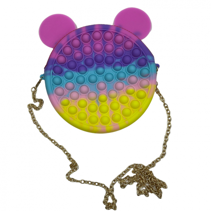 Gentuta cu lant auriu si fermoar Pop It Macaroons, Mickey Mouse [11]