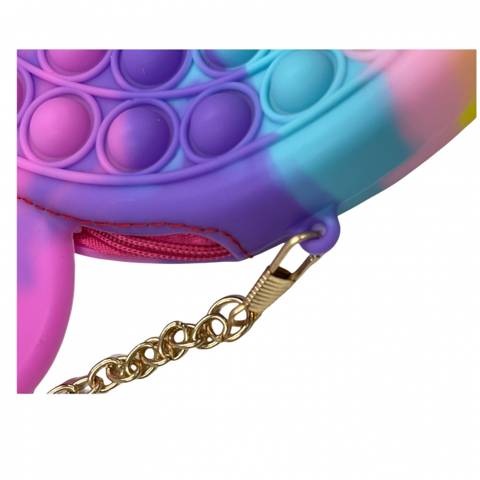 Gentuta cu lant auriu si fermoar Pop It Macaroons, Ren [5]