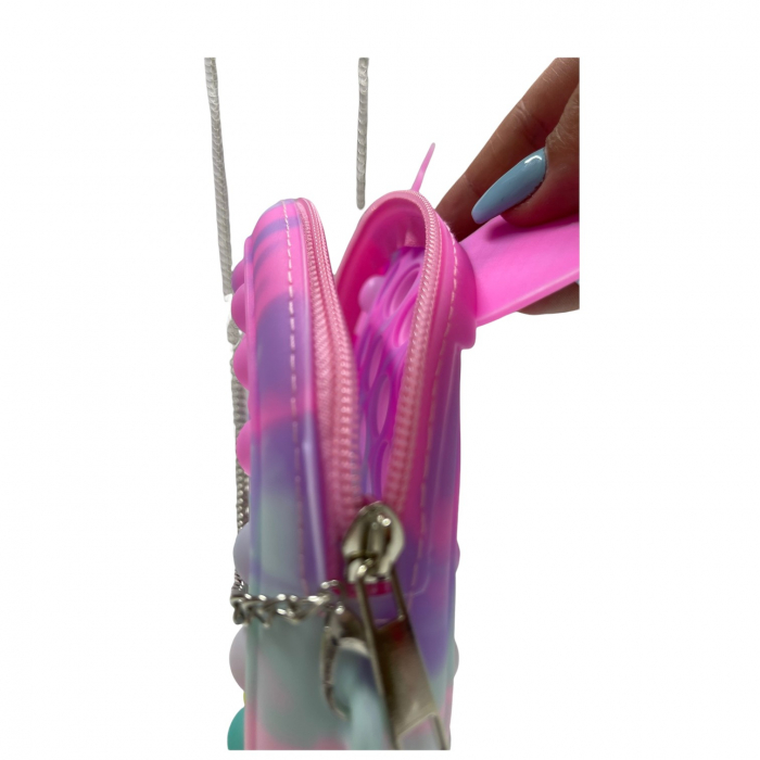 Gentuta cu lant auriu si fermoar Pop It Macaroons, Ren [12]