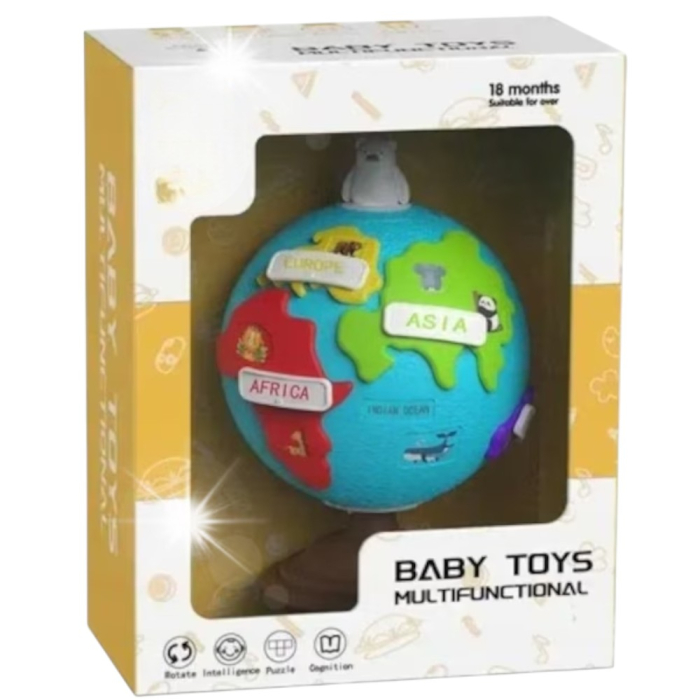 Glob interactiv educational Baby cu puzzle continente, jucarie copii 18 luni+ [4]