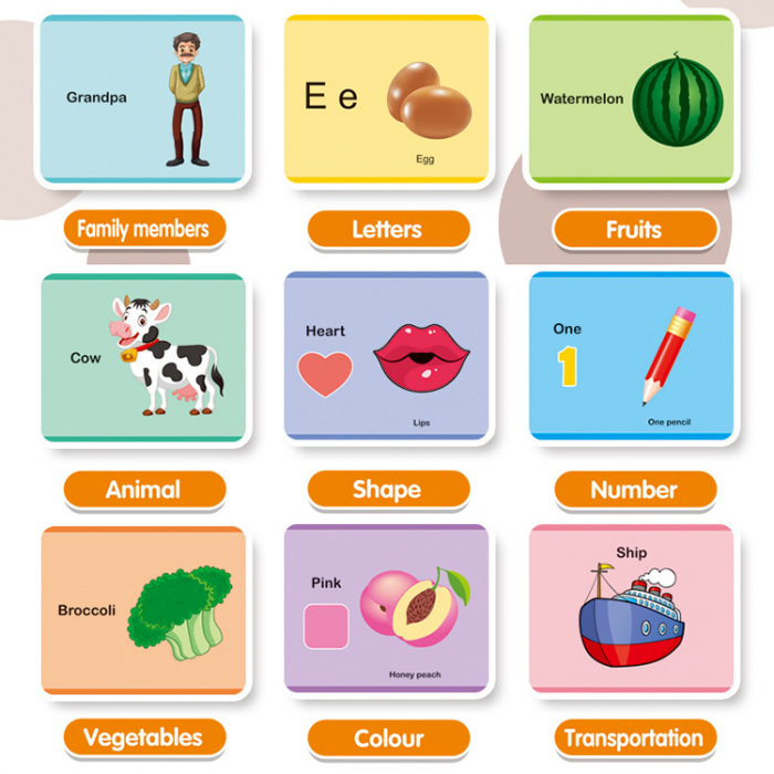 Joc educativ, girafa, cititor de carduri cu lumina, 60 carduri [6]