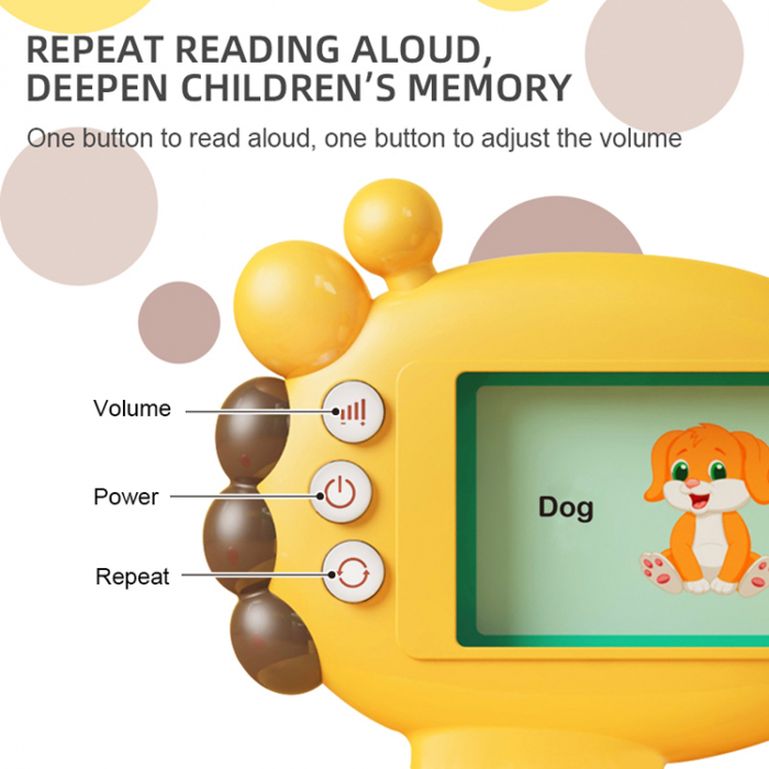 Joc educativ, girafa, cititor de carduri cu lumina, 60 carduri [4]