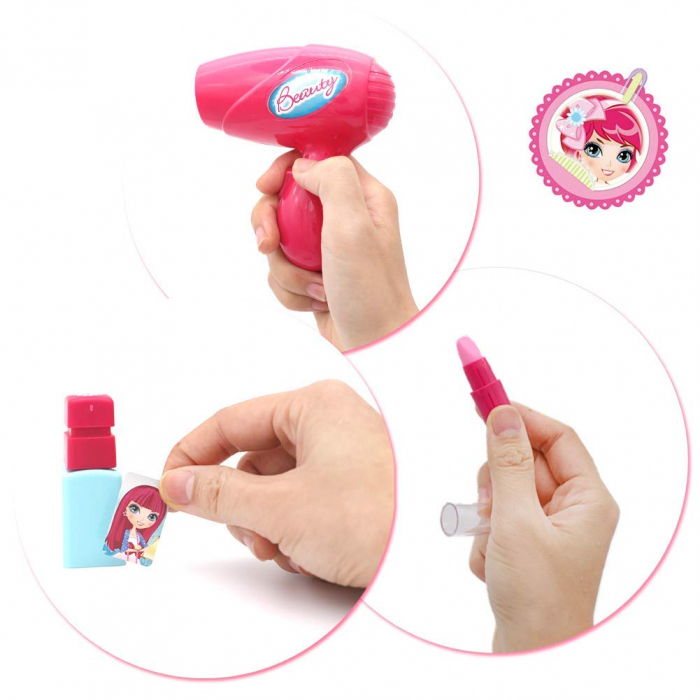 Set de beauty cu diverse accesorii, geanta infrumusetare, tip Montessori [6]