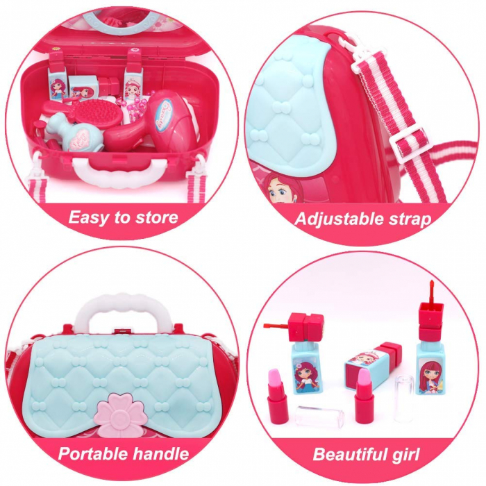 Set de beauty cu diverse accesorii, geanta infrumusetare, tip Montessori [3]