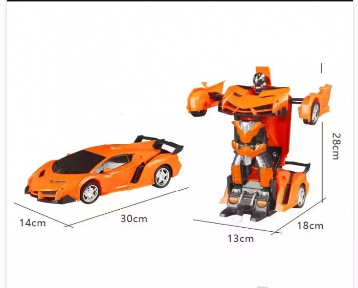 Robot Transformer, masina si robot, cu telecomanda, portocaliu [2]