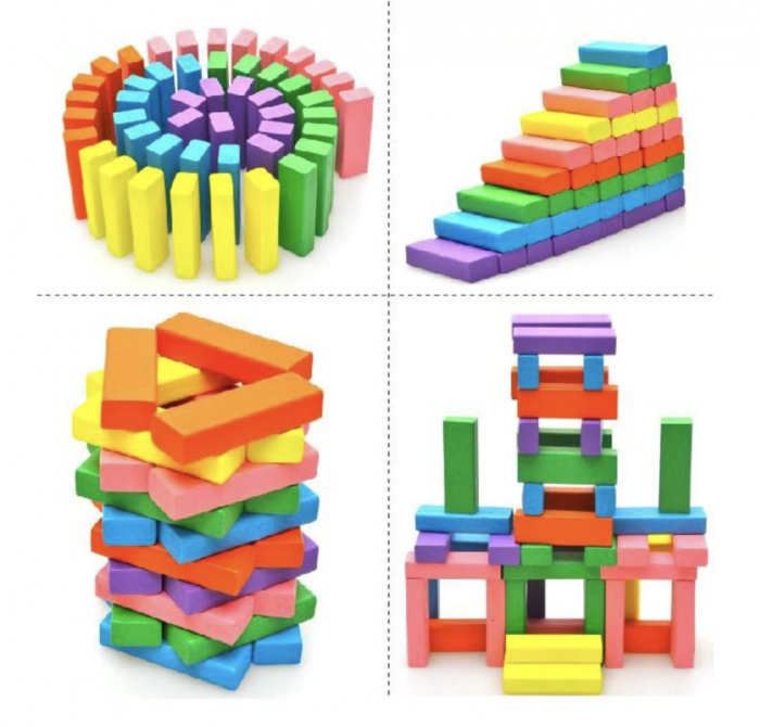 Joc Blocuri Tip Jenga Mare Color [6]