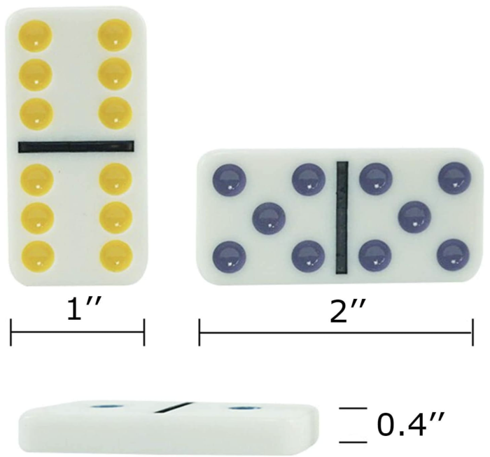Joc clasic de Domino Double Six, 28 piese in cutie metalica de depozitare [5]