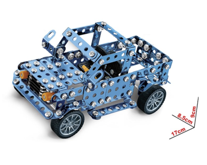 Joc constructii din metal 283 piese - masina de teren decapotabila verde, 8 ani+ [3]