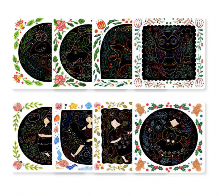 Joc creativ de razuit Scratch Art Card, Mideer verde [7]