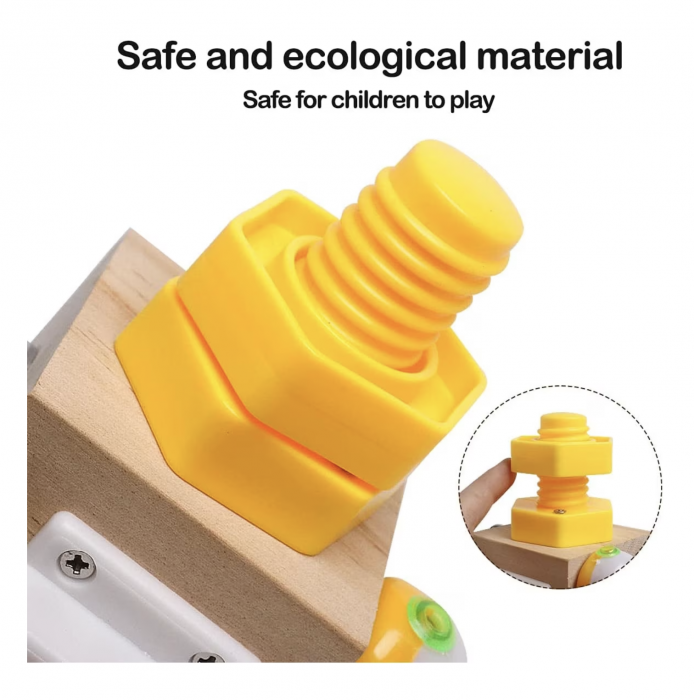 Joc Cub Busy Board cu chei si spinner, multifunctional, 7 in 1 tine-l ocupat [5]
