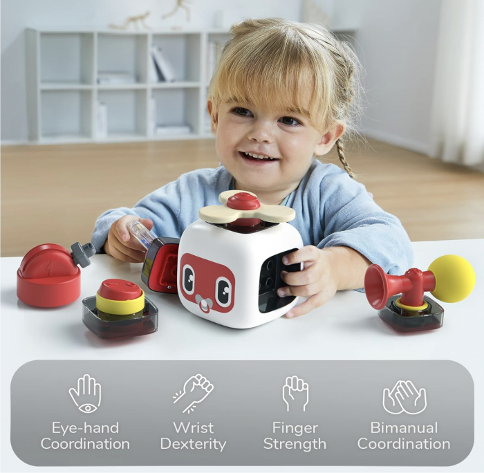 Joc Cub Busy Board cu claxon, multifunctional, 6 in 1 tine-l ocupat [4]