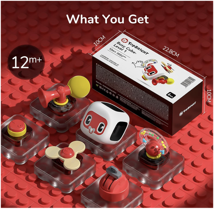 Joc Cub Busy Board cu claxon, multifunctional, 6 in 1 tine-l ocupat [6]