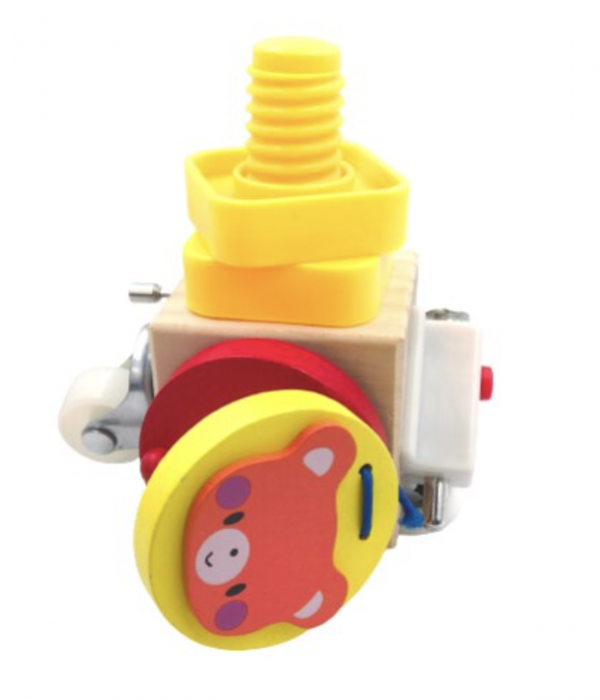 Joc Cub Busy Board cu spinner si parghii, multifunctional, 6 in 1 tine-l ocupat, din lemn [3]