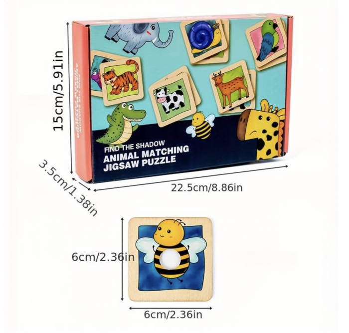 Joc de asociere Gaseste umbra animalelor - Animal Matching Jingsaw Puzzle [8]