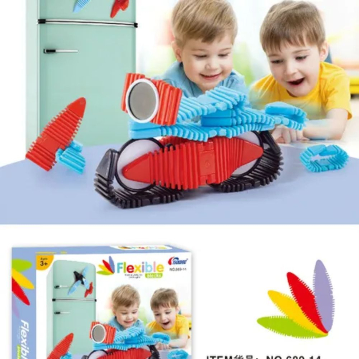 Set de Constructie Magnetic Flexibil Flexible din silicon Blocks, 14 piese [6]