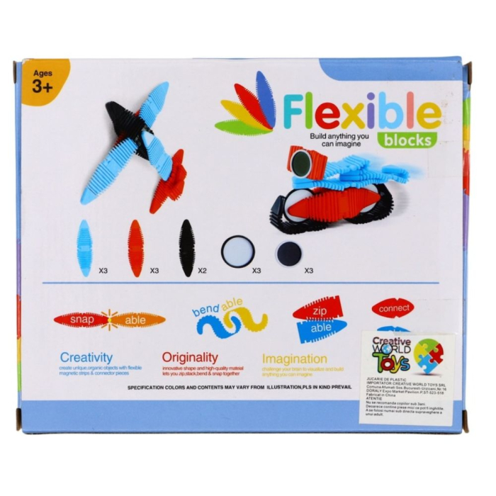 Set de Constructie Magnetic Flexibil Flexible din silicon Blocks, 14 piese [5]
