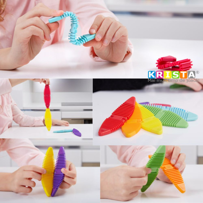 Set de Constructie Magnetic Flexibil Flexible Blocks cu Piese din Silicon, 14 piese [3]