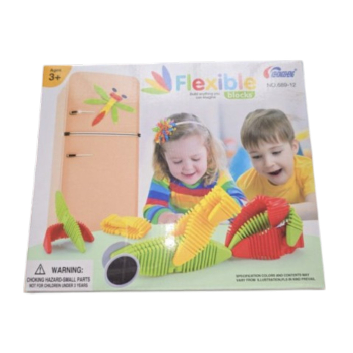Set de Constructie Magnetic Flexibil Flexible Blocks cu Piese din Silicon, 14 piese [4]