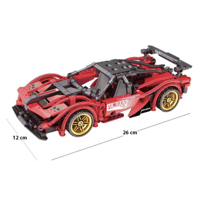 Joc de constructie Masina Rosie, scara 1:18, 482 piese [9]