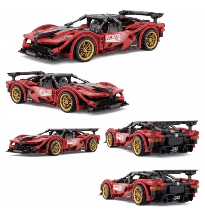 Joc de constructie Masina Rosie, scara 1:18, 482 piese [6]