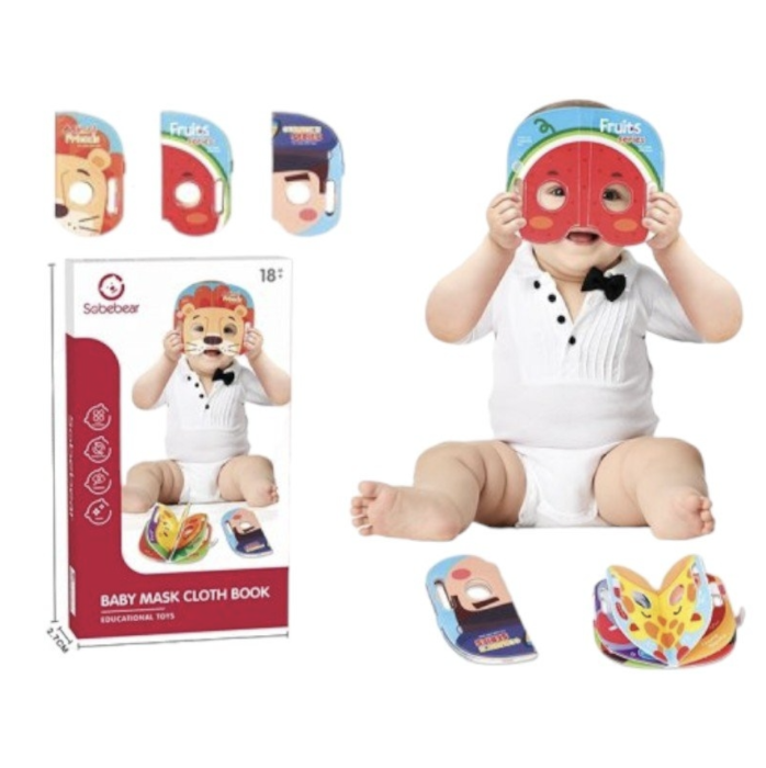 Joc educational si roluri pentru bebelusi - Carte textila cu masti [4]