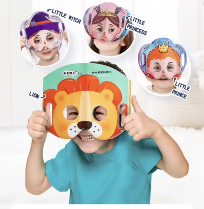 Joc educational si roluri pentru bebelusi - Carte textila cu masti [13]