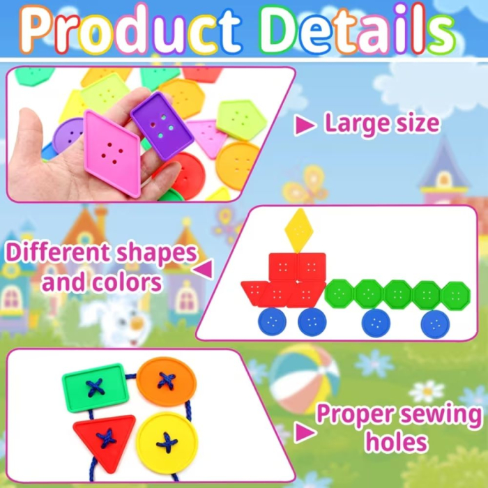 Joc Educativ de Snuruit Nasturi Geometrici Sortator [6]