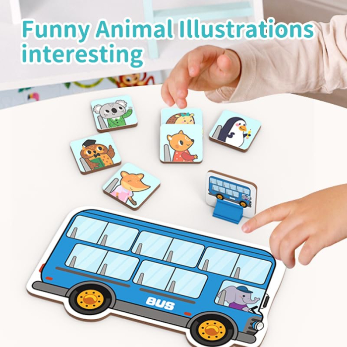Joc educativ de societate Animal Bus, adunare si scadere cu zar si ruleta, 2-4 jucatori, 3-8 ani [3]