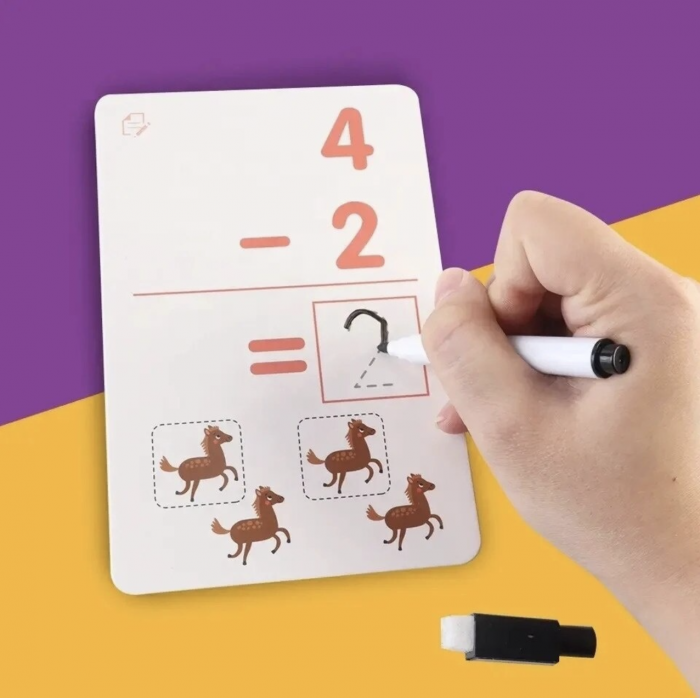 Joc educativ exersare calcule, cu 30 de planse reutilizabile, 4 ani+ [3]