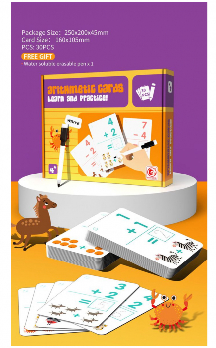Joc educativ exersare calcule, cu 30 de planse reutilizabile, 4 ani+ [9]