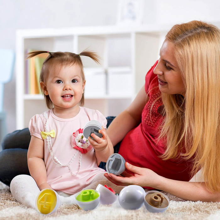 Joc educativ Set 12 oua de potrivit cu cifre [7]