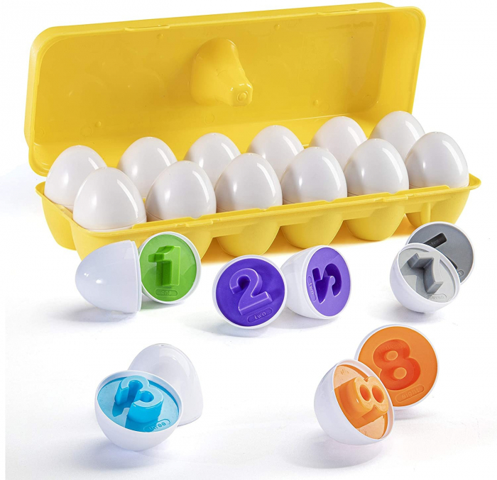 Joc educativ Set 12 oua de potrivit cu cifre [6]