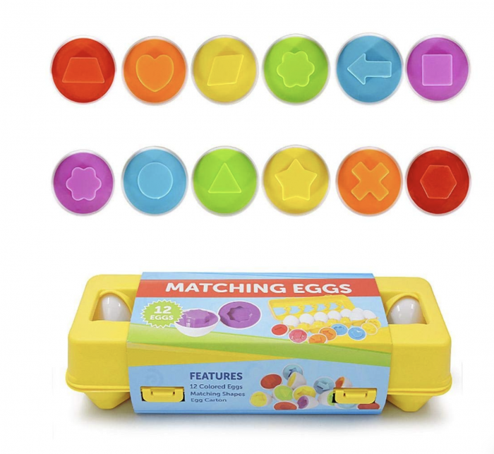 Joc educativ Set 12 oua de potrivit cu forme geometrice [7]