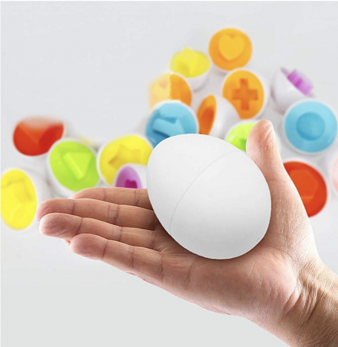 Joc educativ Set 12 oua de potrivit cu forme geometrice [8]