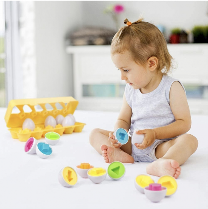 Joc educativ Set 12 oua de potrivit cu forme geometrice [9]