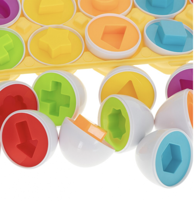 Joc educativ Set 12 oua de potrivit cu forme geometrice [5]
