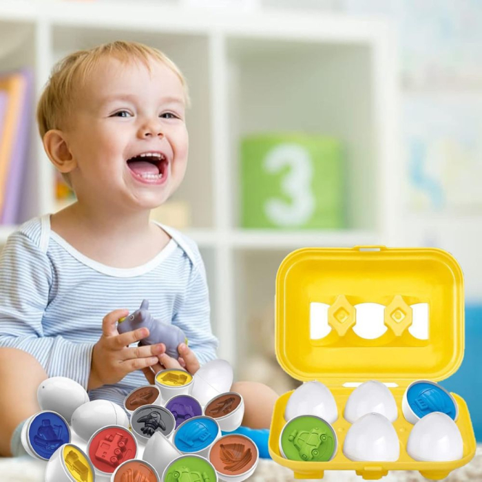 Joc educativ Set 6 oua de potrivit cu Vehicule [2]
