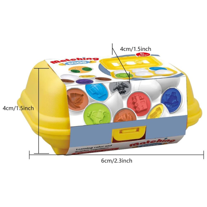 Joc educativ Set 6 oua de potrivit cu Vehicule [4]