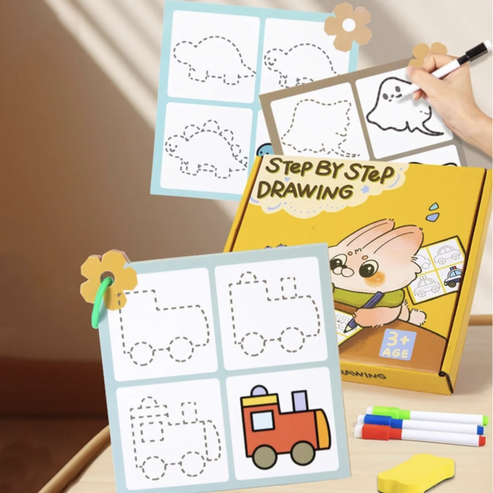 Set 30 cartonase reutilizabile pentru desenat Pas cu Pas [5]