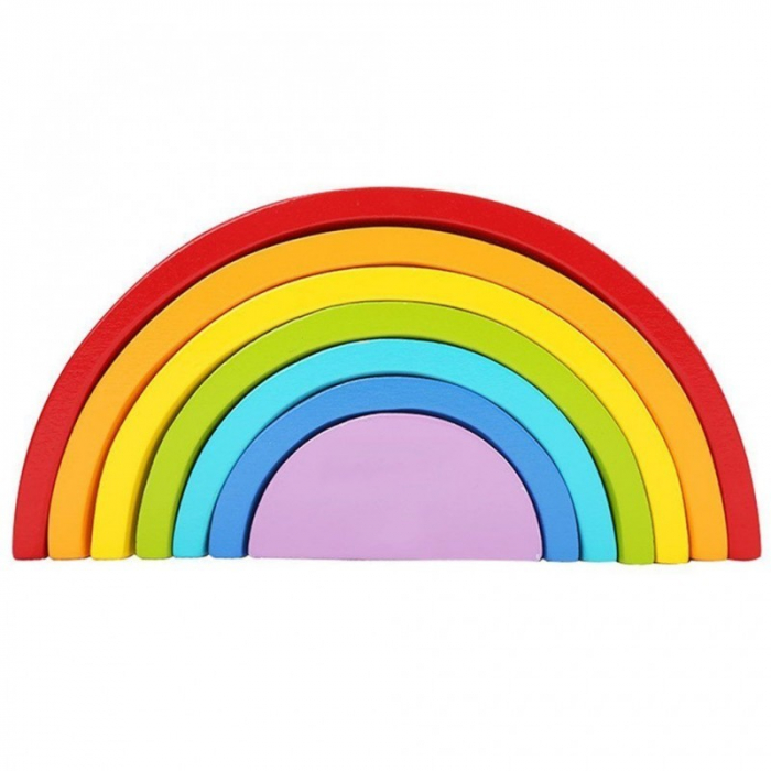 Joc lemn Montessori Curcubeu 7 piese Rainbow [3]