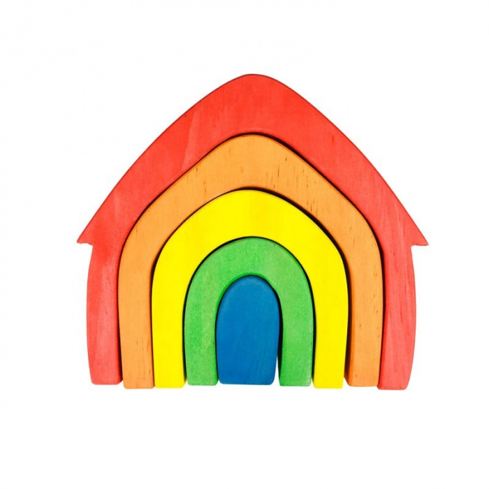 Joc lemn Montessori Curcubeu Rainbow House [2]