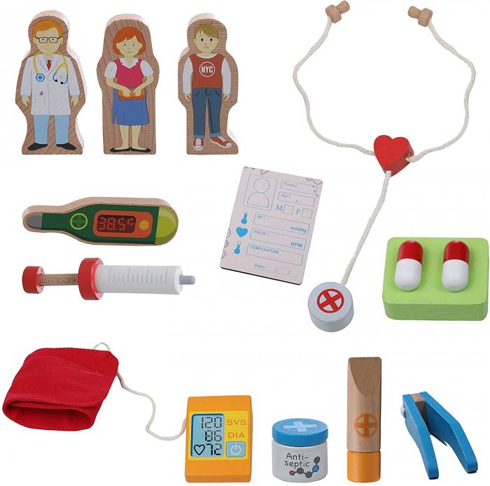 Joc lemn puzzle incastru si de sortat instrumentele de Doctor [7]