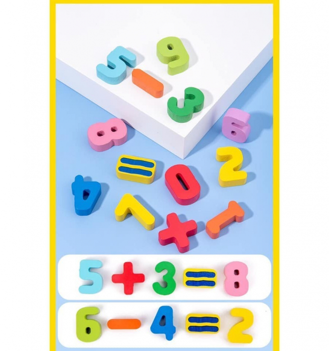 Joc Logarithmic Montessori 7 in 1, cu cifre, fructe, animale si familie, din lemn [17]