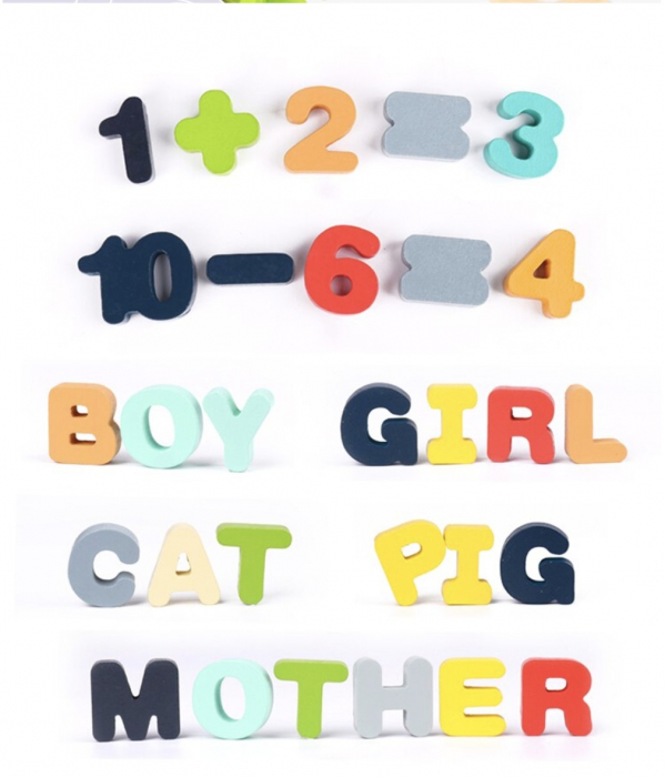 Joc Logarithmic Montessori 8 in 1, cu cifre, litere forme si vehicule, din lemn [12]