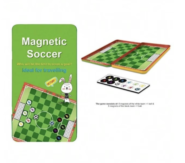 Joc de Societate Magnetic Fotbal cu Cutie Metalica pentru Copii 4 Ani+ Verde [4]