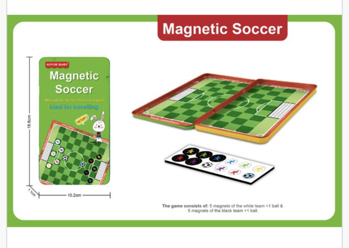Joc de Societate Magnetic Fotbal cu Cutie Metalica pentru Copii 4 Ani+ Verde [6]