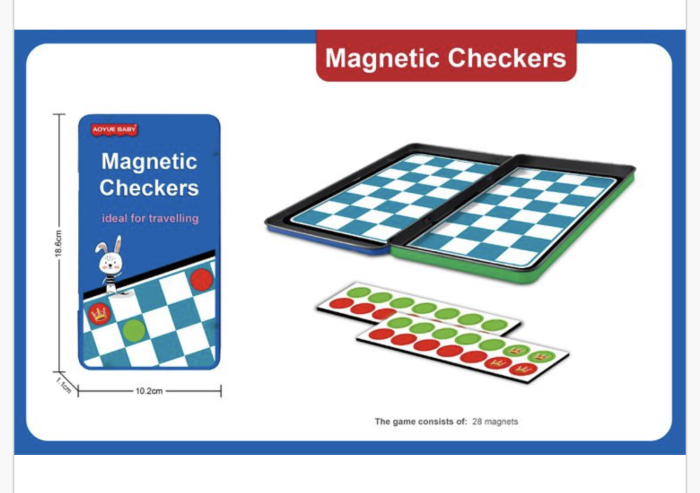Joc de Societate Magnetic Dame pentru Copii 4 Ani+ Albastru [5]