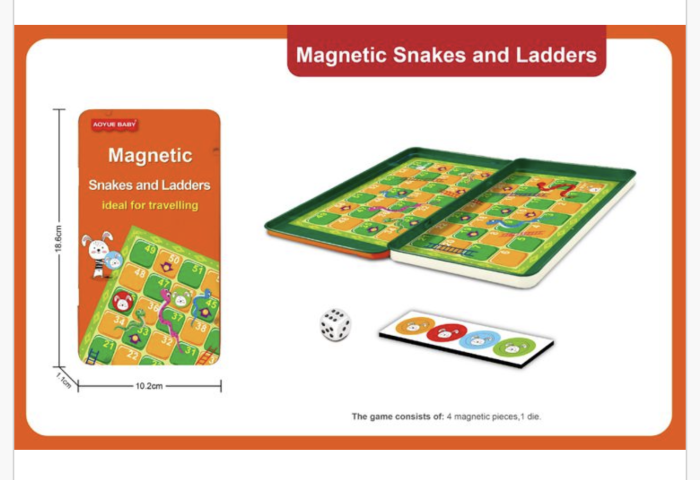 Joc de Societate Magnetic Serpi si Scari Compact pentru Calatorii [4]