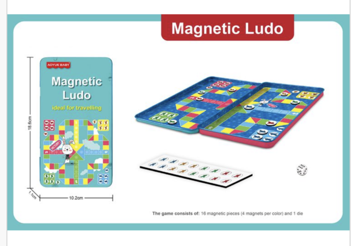 Joc de Societate Magnetic Ludo Compact pentru Calatorii [6]